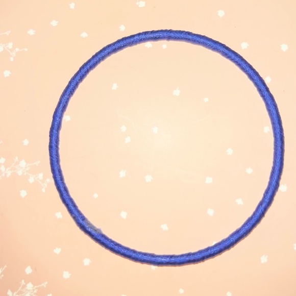 5pc Hand Wrapped Blue String Bangle Bracelets - Picture 3 of 8